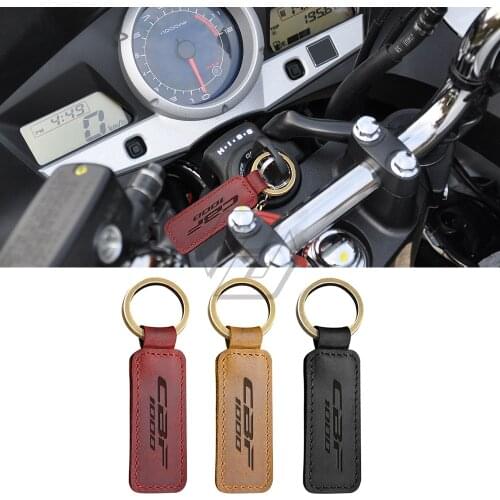 For Honda CBF1000 CBF 1000 Keyring Motorcycle Cowhide Keychain Key Ring