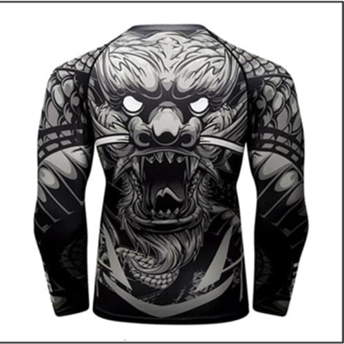 Mens Rashguard Jiu Jitsu Bjj MMA T Shirt Long Sleeve Fitness Muay Thai Boxing Sport Sweater Mma Rash Guard Gym Boxing Jersey
