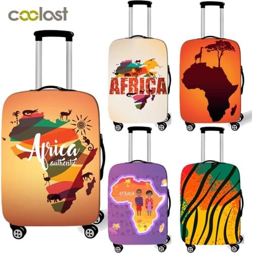 Africa Map/Africa Print Pattern Elastic Suitcase Covers Luggage cover for Travel Anti-dust Trolley Case Protective Cover