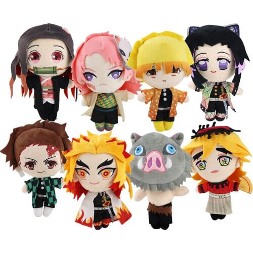 21-23cm Demon Slayer Kochou Shinobu Kamado Nezuko Tanjirou Inosuke Zenitsu Rengoku Kyoujurou Sabito Douma Plush Toys Doll gifts