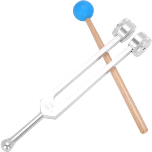 Ear Care Tool OM136.1 Aluminum Alloy Yoga Tuning Fork Sound Healing Therapy Tuning Fork with Hammer Health Care