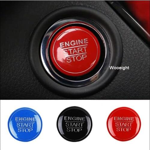 Wooeight Red Blue Black ABS Engine Start Stop Ignition Switch Push Button Cover Trim Cap For Toyota C-HR CHR 2017 2018 2019