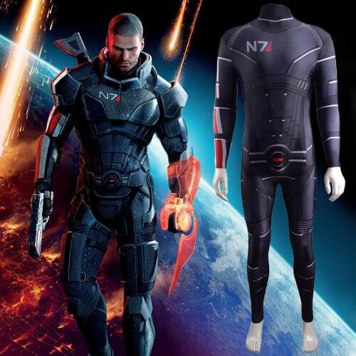 Mass Effect 3 Costume Cosplay Halloween Costumes Lycra Spandex Superheros Zentai Suit Costume Mass Effect 3 for Adult/Kids