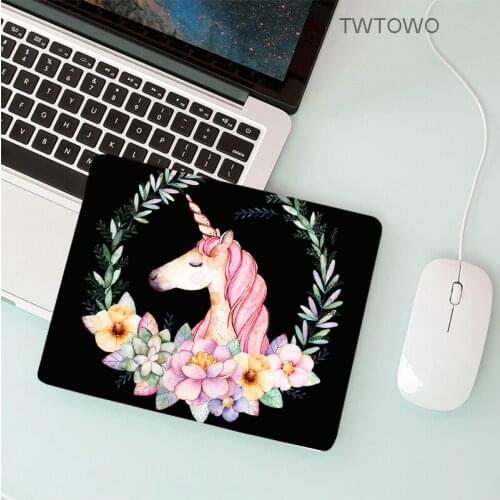 26x21CM Lovely Unicorn Mousepad Small Size for Office Laptop Notebook mat Best gift Locking Edge Speed Gamer Mouse pad