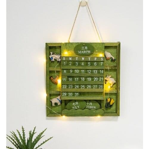 Creative Calendar Wall Hanging Wooden Perpetual Calendar Desktop Decoration Bedroom Decoration Wooden Letters Decoration