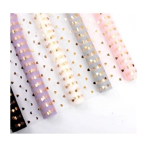 Love lace yarn wrapped flower yarn net flower bouquet packaging paper net wrapped flower material net yarn