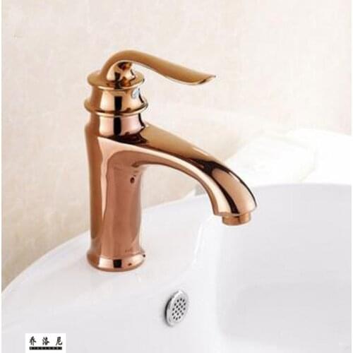 European style copper gold basin sitting faucet filter bubbler under counter basin rose gold washbasin faucet