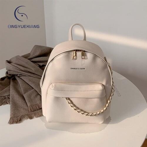 Fashion Chain Shoulder Strap Design Womens Backpack High Quality Leather Ladies Anti Theft Backpack New Women Travel Bags Sac