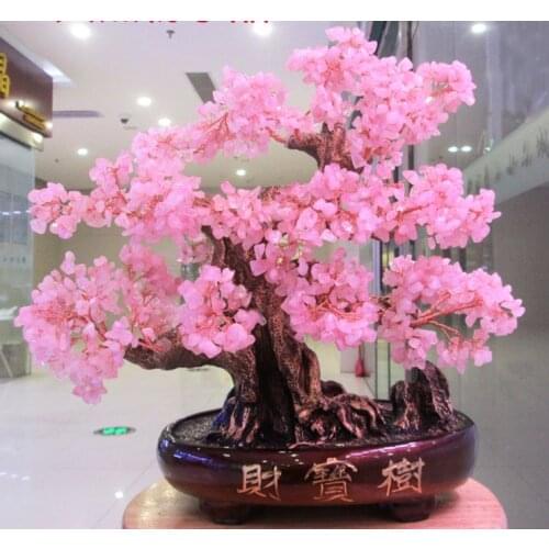 Natural the rose quartz gemstone tree reiki healing