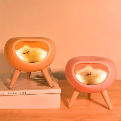 Cute Cat House Night Light Smart Touch Light LED USB Recharge Desk Lamp Bedroom Bedside Lamp Creative Table Ornaments Home Decor