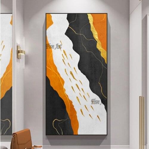 New Arrival Gold Foil Design Canvas Oil Painting No Frame Wall Hanging Abstract Golden Paintings Canvas Picture Artwork Panel