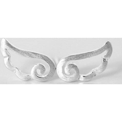 New Simple Hollow Lovely Wing Stud Earring Fashion Charm Lady Silver Angel Wing Earring Elegant Girl Birthday Party Jewelry Gift