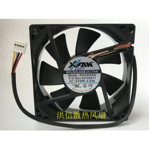 New and original rdh8020s DC12V 0.23a 4-wire 80 * 20MM cooling fan