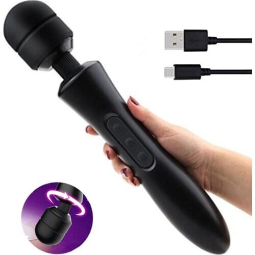 New Powerful oral clit Dildo Vibrators for Women USB Charge AV Magic Wand Vibrator Massager Adult Sex Toys for Woman Masturbator