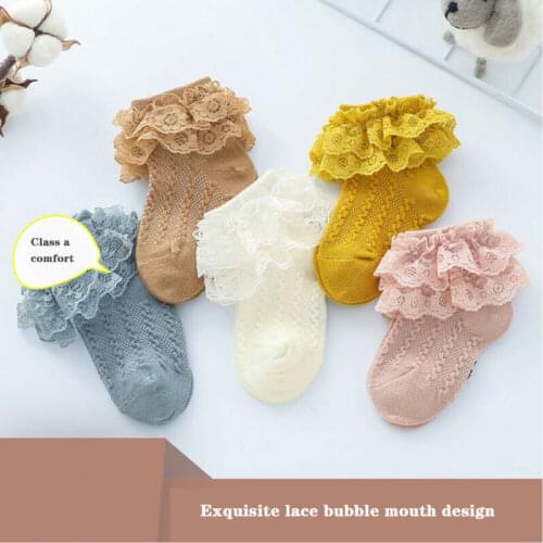 Frilly Lace Baby Girls Socks Lovely Boy Girl Unisex Baby Kids Short Warm Ankle Socks