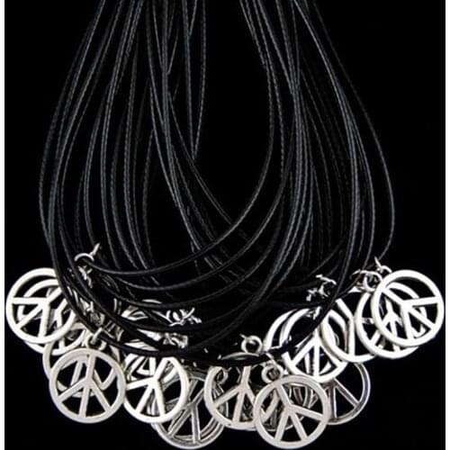 Wholesale 10pcs fashion anti-war peace sign Pendants Necklace HJ11