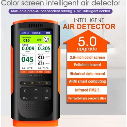 Air Quality Monitor Portable LCD Display Formaldehyde Detector Digital Sensor USB Formaldehyde Detector With Lithium Battery