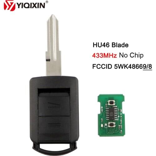 YIQIXIN Remote Car Key For Opel Vauxhall Corsa C Meriva Agila Tigra Astra Combo Van 2 Button Control Key 433Mhz ID40 5WK48668