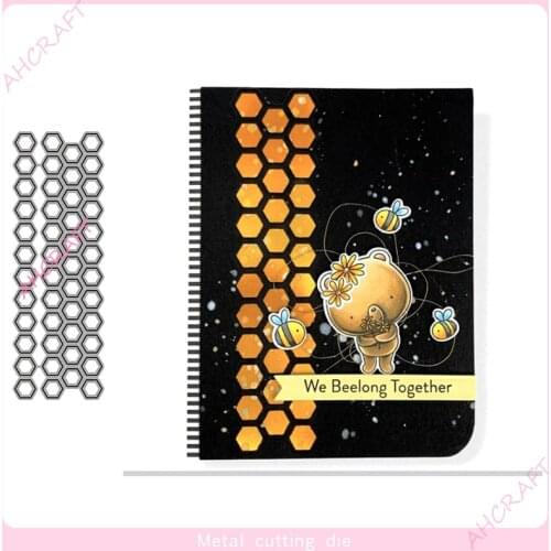 Honeycomb Hollow Metal Cutting Dies for DIY Scrapbooking Photo Album Decorative Embossing Paper Card Crafts Die 2021
