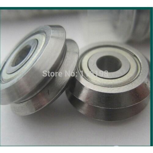 10pcs W1ZZ track roller bearing 3/16 inch Bore RM1-2ZZ W1-2Z V Groove Guide Bearings 4.763x19.56x7.87mm