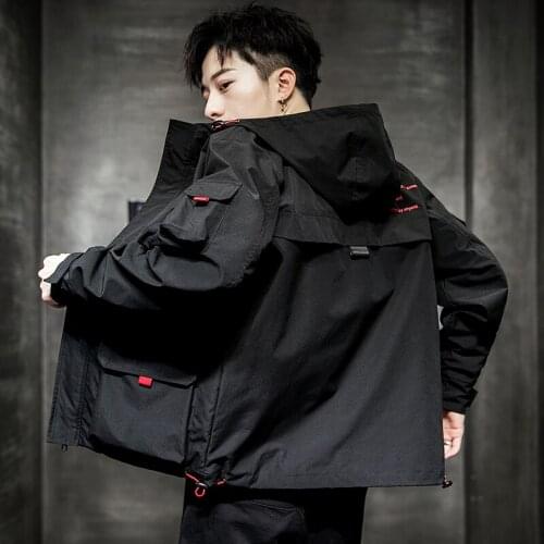 Spring Autumn Jackets Men Casual Hooded Zipper Windbreaker Mens Bomber Jacket Fashion Long Sleeve Trendy Coat Male Jacket 2021