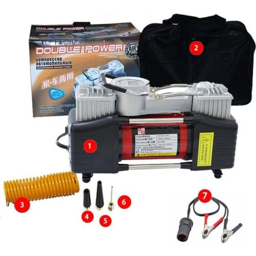 High Pressure Preset Air Pump 12v Air Compressor Car Tyre Tire Home Inflator Double Cylinder Inflatable Pump Digital Mechanical