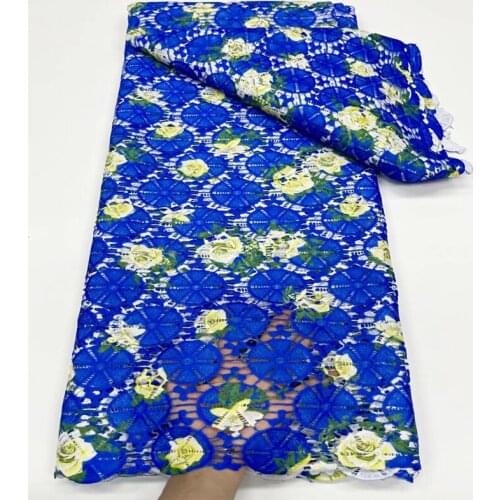 Party Q 2021 High Quality Embroidery Guipure Water Swiss African Milk Silk Cord Soluble Print Lace Fabric For Dress