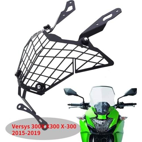 Motorcycle Headlight Protection Cover Mesh Grille Guard for Kawasaki Versys 300X X300 X-300 2015-2019