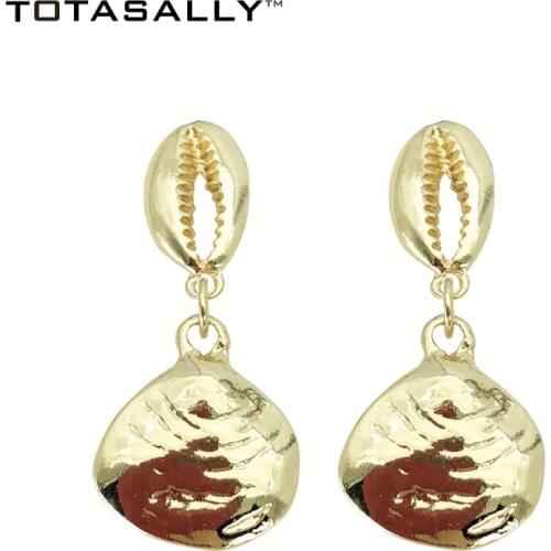 TOTASALLY Summer stylish Sea shell conch dangle Earrings Womens party ocean style fashion drop Earrings Jewelry