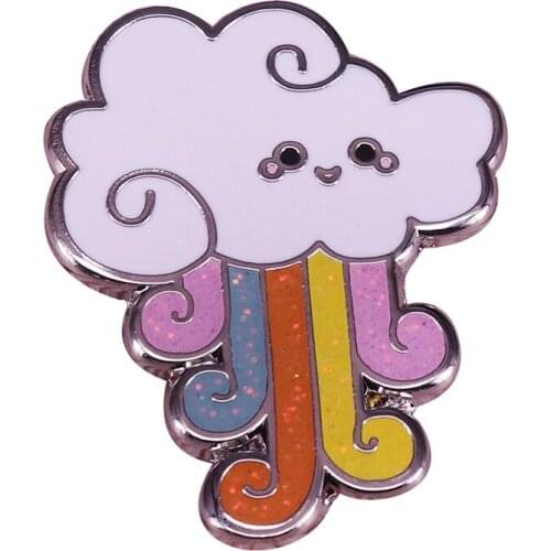 Cute Cloud Rainbow Hard Enamel Pins Collect Funny Metal Cartoon Brooch Backpack Collar Lapel Badges Fashion Jewelry Gifts