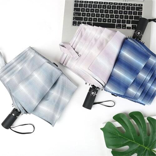 2019 Unisex Full-automatic Sunny Rainy Umbrella 3 Folding Strong Windproof Frame UV Large paraguas Umbrella For Woman Man Ladies