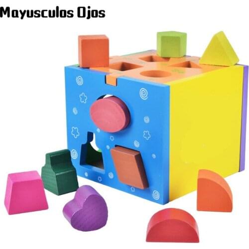 1Set Childrens Toys Wooden Blocks Early Education Thirteen-hole Intelligence Box Three-dimensional Manual Brain Educational Toy