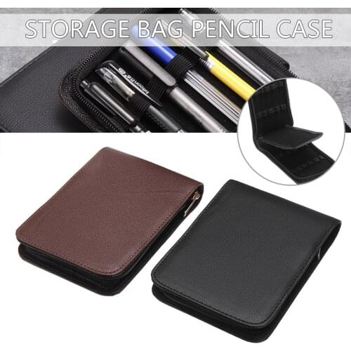 1Pc 175*120*25mm 12 Pens Leather Holder Bags Artificial Leather Fountain Pen Case Fountain Pen Roller School Supplies