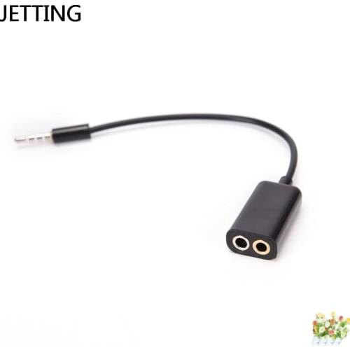 Audio Splitte Headphone Splitter 3.5mm Aux Audio Jack Stereo Earphone Double Adapter Cable for IOS Android Phone MP3 1Pcs