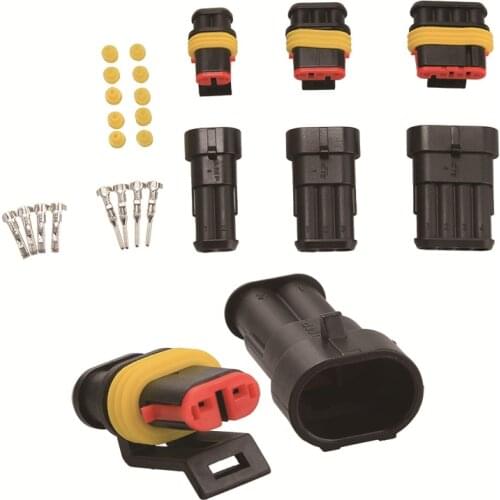 15 Sets Waterproof Electrical Wire Connector 2 3 4 Pins Way Mototcycle Car Auto Connectors Seal Plug Set