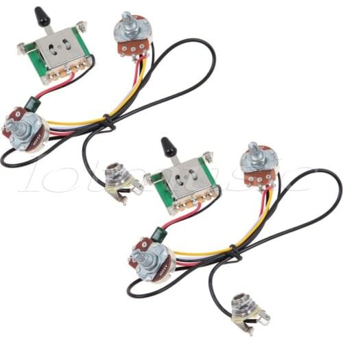 2Sets Two Pickup Guitar Wiring Harness,3 Way Blade Switch 500K,Great with Humbuckers
