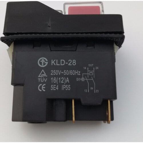2pcs KLD-28 4 Pins 5 Pins Waterproof Electromagnetic Push Button Switches ON OFF Pushbutton Switch for Wood Machine 250V 16/12A
