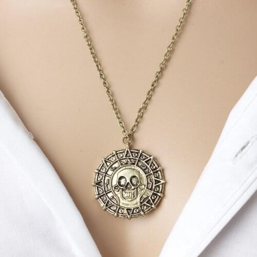 2020 Fashion Hot Wholesale Fashion Jewelry Vintage Charm Aztec Coin Pendant Necklace Pirates of the Caribbean Necklace
