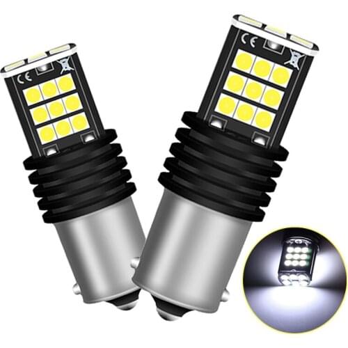 2pcs 1156 BA15S P21W DC 12V 6000K Car LED Reverse Light Bulb For VW Passat B5 B6 Golf 4 2001-2010 Canbus Auto Lamp Error Free