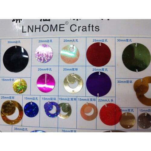 500g Large Round Sequins 30mm PVC Flat Paillette For Crafts With 2 Side Holes Glitter Colors
