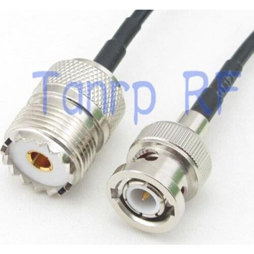 6in BNC male plug to UHF SO239 female jack RF connector adapter 15CM Pigtail coaxial jumper cable RG174 extension cord