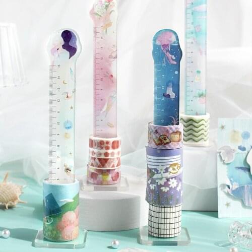 Dreamy Sweet Animal Acrylic Washi Tape Racks For Scrapbooking Display Stand Desktop Storage Rack Organizer Ruler