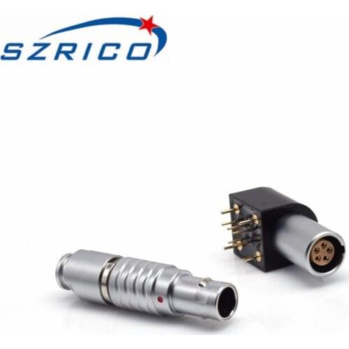 B Type EPG FGG 2 3 To 9 P Brass Pin 0B Multipole Panel Mount Cable Onboard Crimp Right Angle Receptacle Plug Aviation Connector