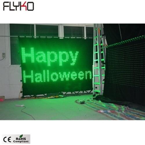 Free shipping amazing visual effect led video curtain cloth fabric P35mm 2x3m for Halloween party decoration