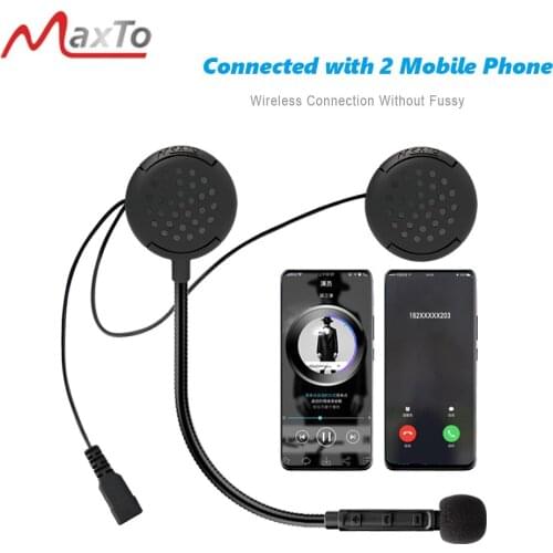 Maxto M1 Motorbike Motorcycle Helmet Wireless Bluetooth-compatible Headset Connection 2 Phones Auto Answer Supe Sound Quality