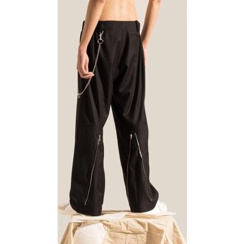 Customized plus size 27-46 New men clothing fashion Hair Stylist Stereo trimming loose waist zipper casual suit trousers