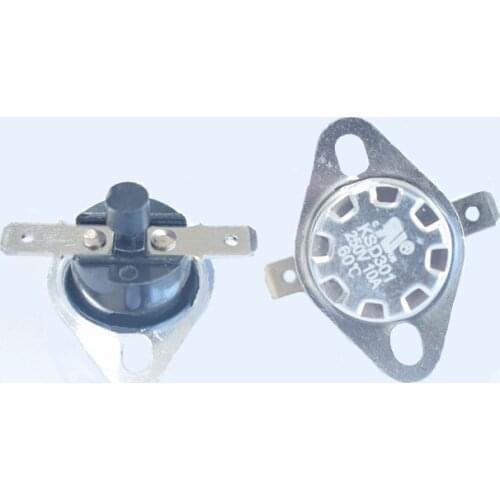 10 pcs Ksd301 60-Degree Normally Closed Hand Reset Water Dispenser Thermal Switch 4.8mm Flat Foot Fixed Ring Thermostat