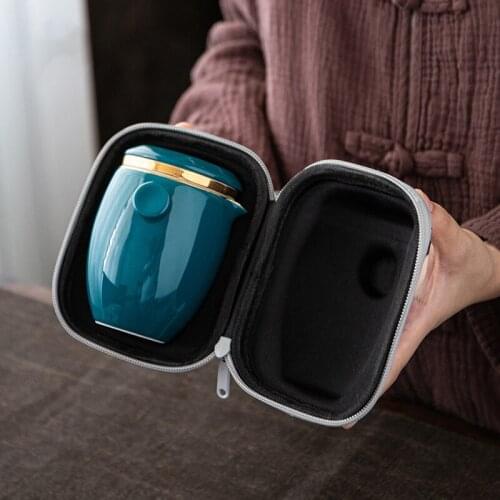 Travel tea set quick cup one pot two cups portable bag outdoor portable teapot