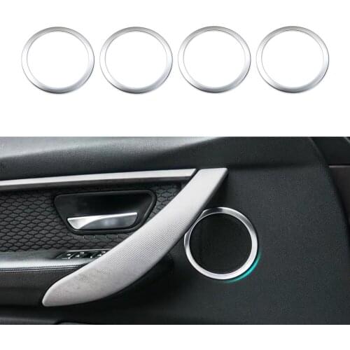 JEAZEA 4Pcs ABS Chrome Silver Interior Door Audio Stereo Speaker Sound Trim Cover Ring For BMW 3 Series F30 320i 335i 2013-2018
