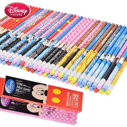 36PCS Disney Cartoon Pencil Sketch Drawing Pencil HB Pencil With Eraser Writing Study Stationery Gifts